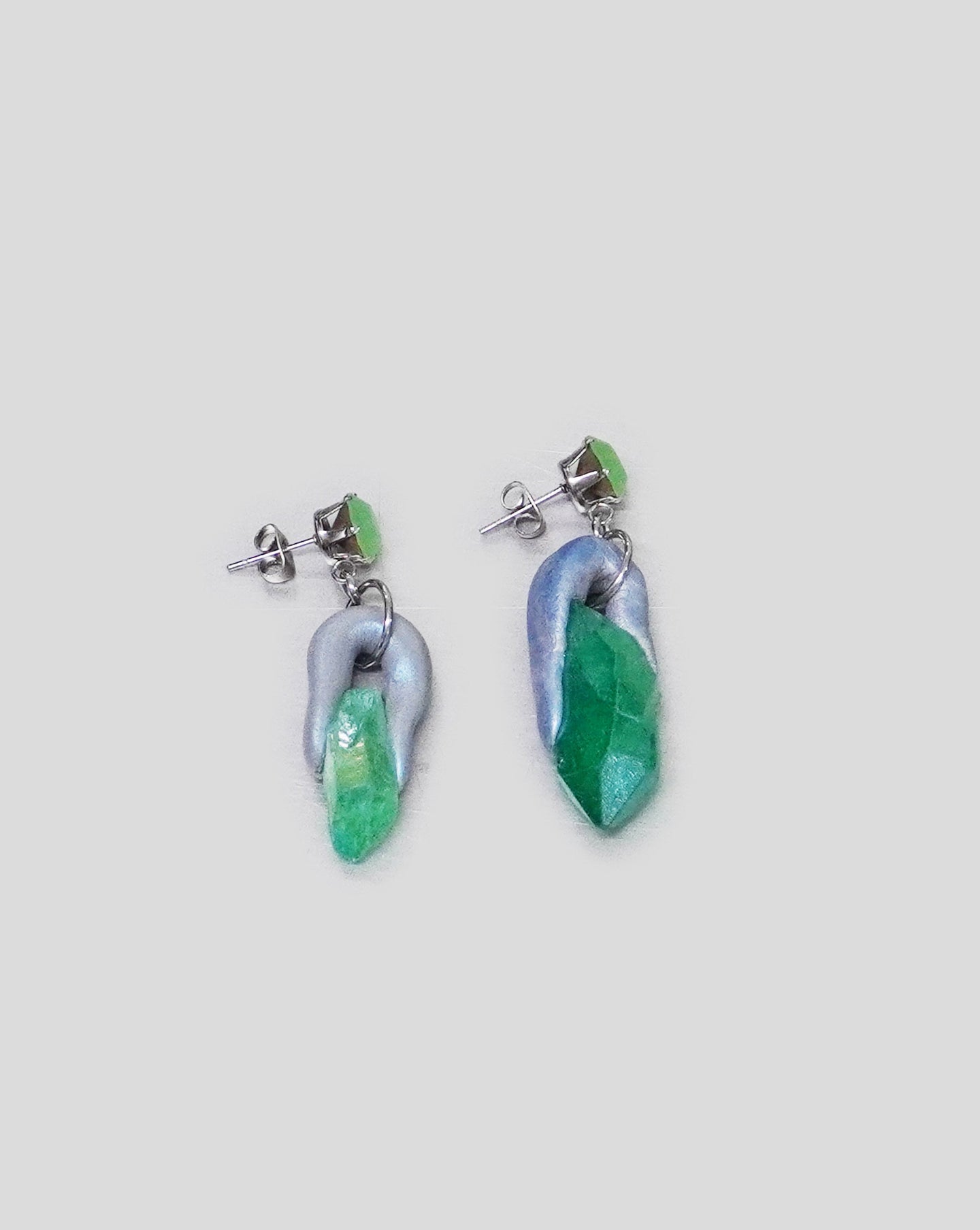Emma Pryde - green stone drop earrings